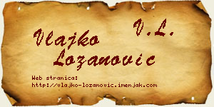Vlajko Lozanović vizit kartica